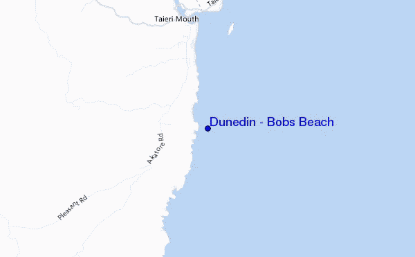 mapa de ubicación de Dunedin - Bobs Beach