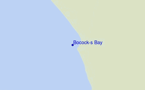 mapa de ubicación de Bocock's Bay