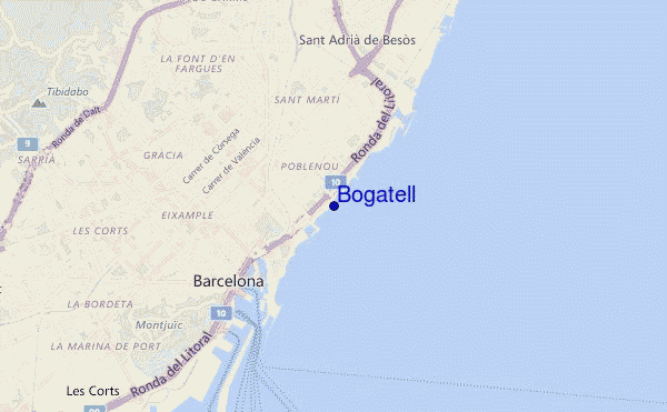 mapa de ubicación de Bogatell