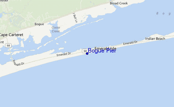 mapa de ubicación de Bogue Pier