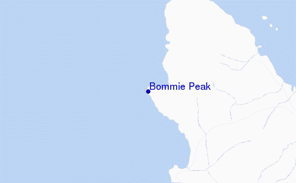 mapa de ubicación de Bommie Peak