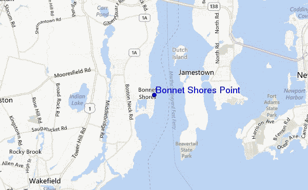mapa de ubicación de Bonnet Shores Point