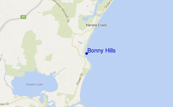 mapa de ubicación de Bonny Hills