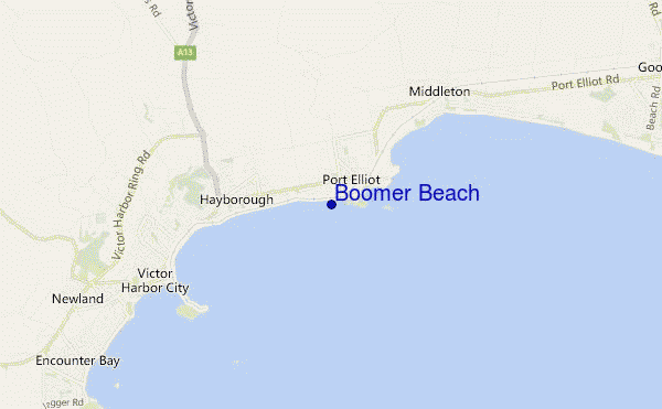 mapa de ubicación de Boomer Beach