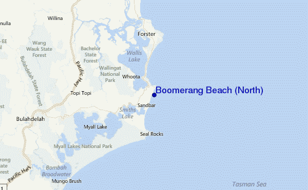 Boomerang Beach (North) Location Map