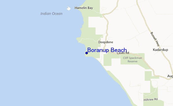 mapa de ubicación de Boranup Beach