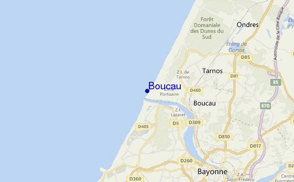 mapa de ubicación de Boucau