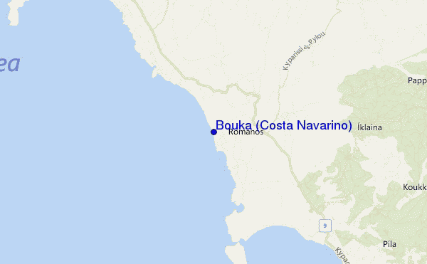 mapa de ubicación de Bouka (Costa Navarino)