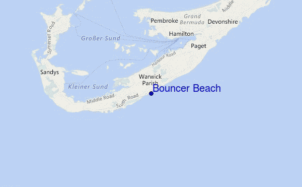 mapa de ubicación de Bouncer Beach