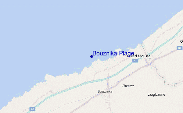 mapa de ubicación de Bouznika Plage