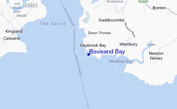 mapa de ubicación de Bovisand Bay