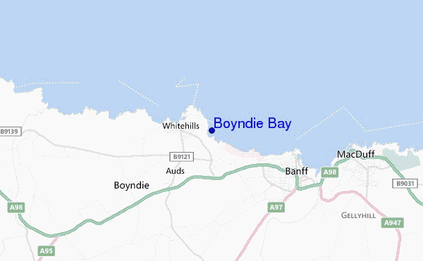 mapa de ubicación de Boyndie Bay