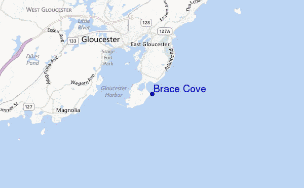 mapa de ubicación de Brace Cove