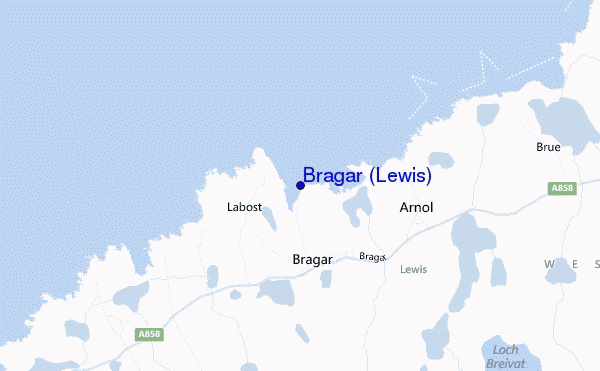 mapa de ubicación de Bragar (Lewis)
