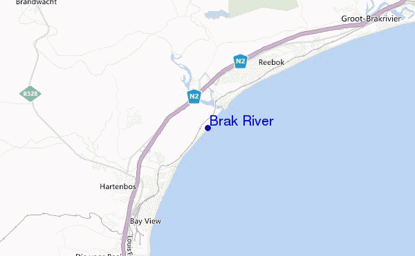 mapa de ubicación de Brak River