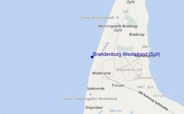 mapa de ubicación de Brandenburg Westerland (Sylt)