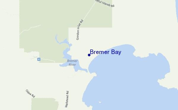 mapa de ubicación de Bremer Bay