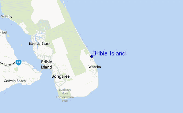 mapa de ubicación de Bribie Island