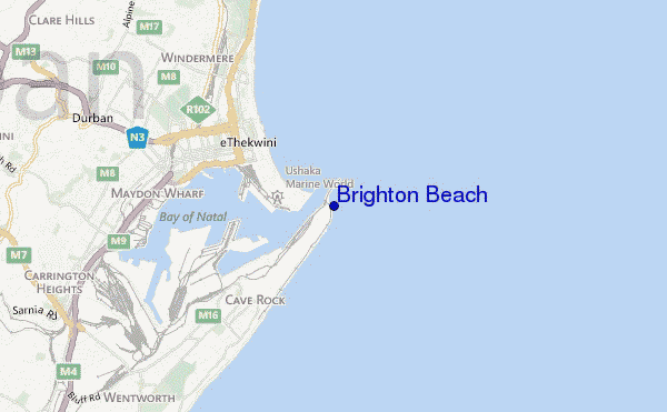 mapa de ubicación de Brighton Beach