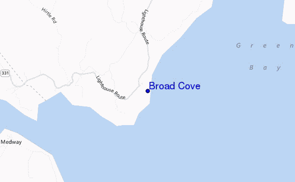 mapa de ubicación de Broad Cove
