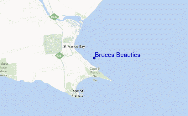 mapa de ubicación de Bruces Beauties