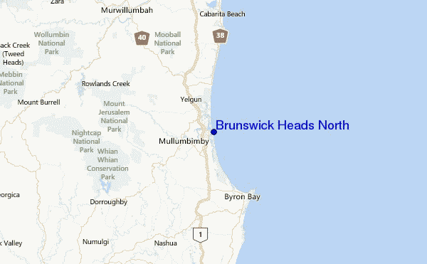 Brunswick Heads North Location Map