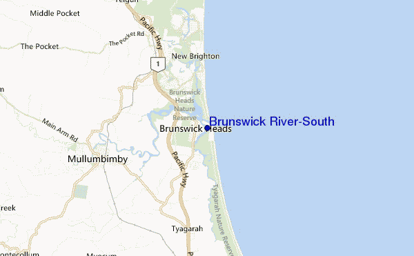 mapa de ubicación de Brunswick River-South