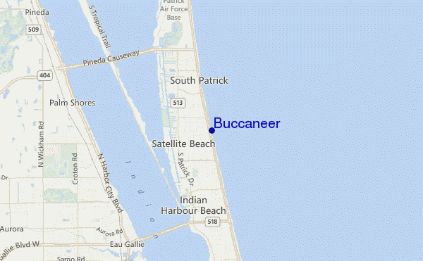mapa de ubicación de Buccaneer