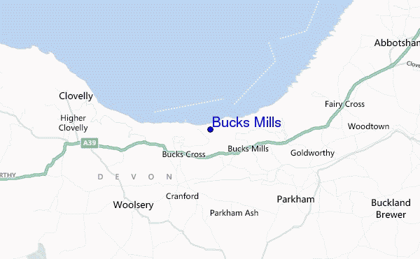 mapa de ubicación de Bucks Mills