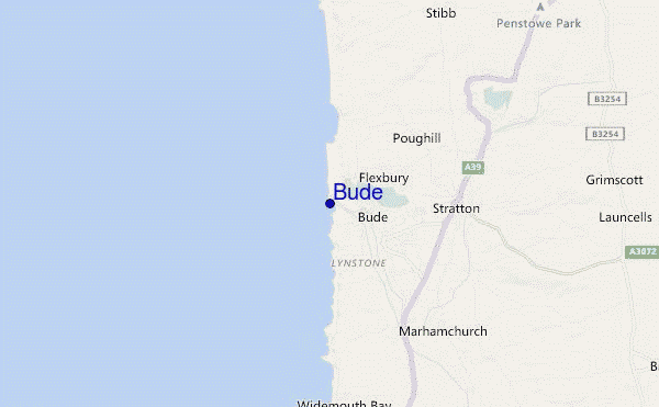 mapa de ubicación de Bude