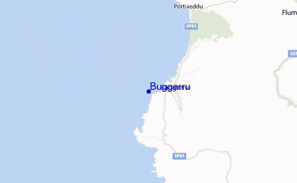 mapa de ubicación de Buggerru