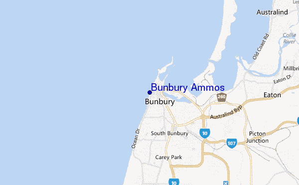 mapa de ubicación de Bunbury Ammos
