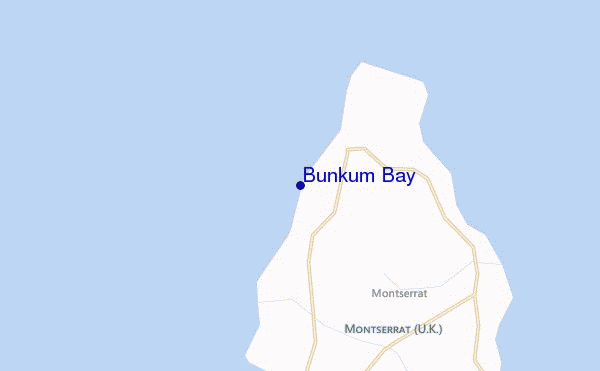 mapa de ubicación de Bunkum Bay