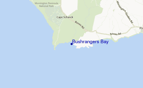 mapa de ubicación de Bushrangers Bay