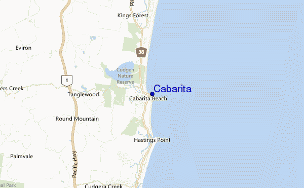 mapa de ubicación de Cabarita
