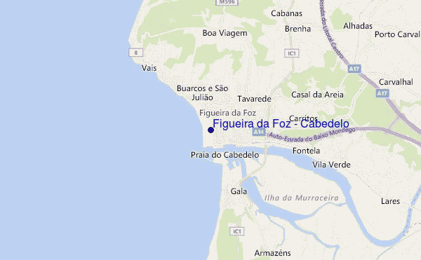 mapa de ubicación de Figueira da Foz - Cabedelo