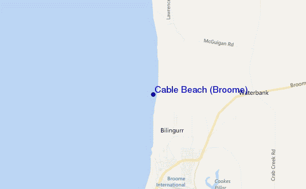 mapa de ubicación de Cable Beach (Broome)