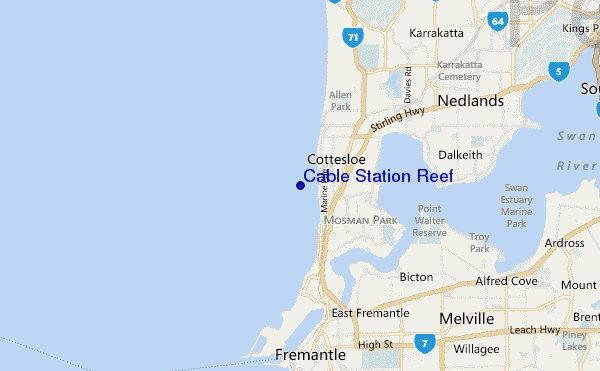 mapa de ubicación de Cable Station Reef