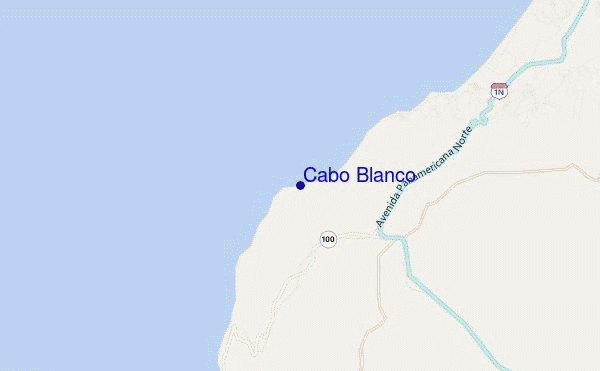 mapa de ubicación de Cabo Blanco