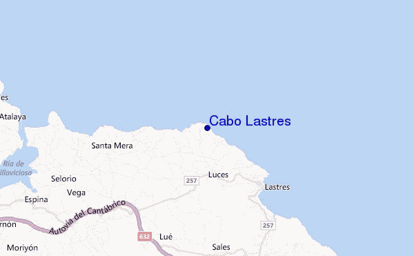 mapa de ubicación de Cabo Lastres