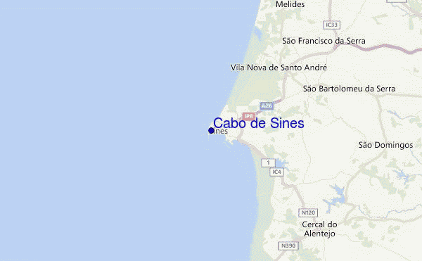 Cabo de Sines Location Map