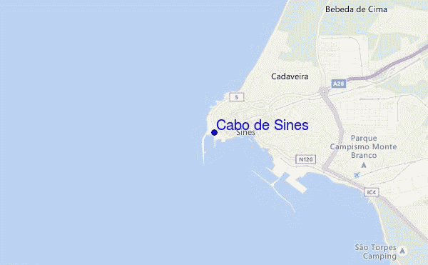 mapa de ubicación de Cabo de Sines