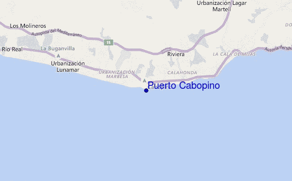 mapa de ubicación de Puerto Cabopino