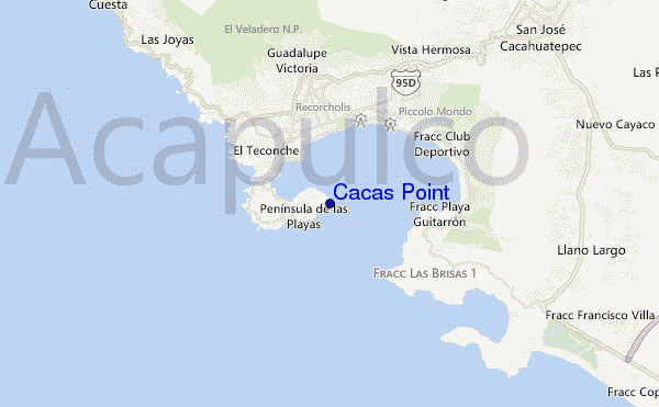 mapa de ubicación de Cacas Point