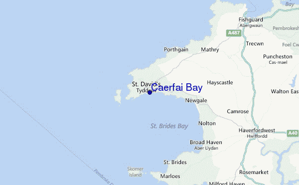 Caerfai Bay Location Map