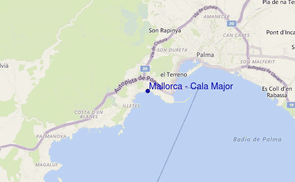 mapa de ubicación de Mallorca - Cala Major