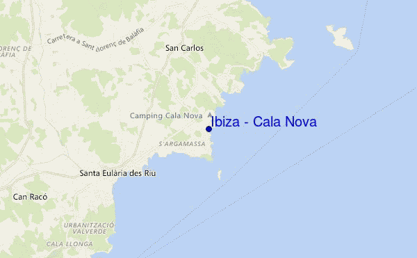 mapa de ubicación de Ibiza - Cala Nova