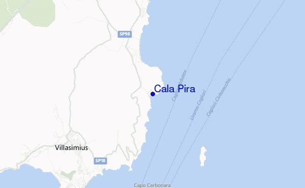 mapa de ubicación de Cala Pira