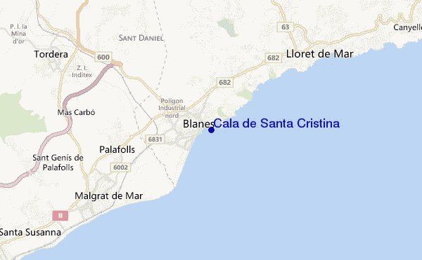 mapa de ubicación de Cala de Santa Cristina