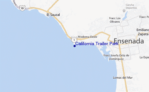 mapa de ubicación de California Trailer Park